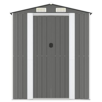 Tuinschuur 192x191x223 cm gegalvaniseerd staal lichtgrijs 3
