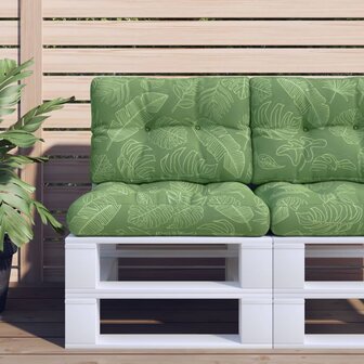 Palletkussen 60x40x12 cm stof bladpatroon 1