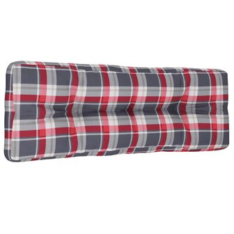 Palletkussen 120x40x12 cm stof ruitpatroon rood 4