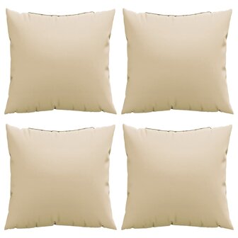 Bankkussens 4 st 40x40 cm stof beige 4
