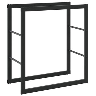 Haardhoutrek 55x30x61 cm staal zwart 2