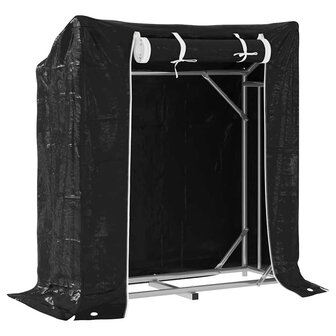Haardhoutrek met regenhoes 100,5x40,5x110,5 cm staal 2