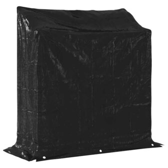 Haardhoutrek met regenhoes 100,5x40,5x110,5 cm staal 8