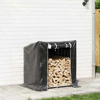 Haardhoutrek met regenhoes 100,5x80,5x110,5 cm staal 3