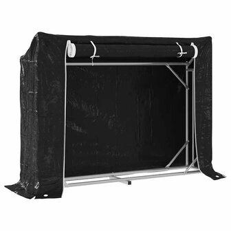 Haardhoutrek met regenhoes 151x40,5x110,5 cm staal 2