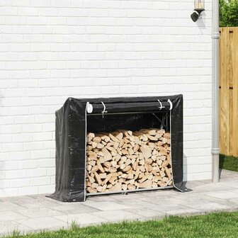 Haardhoutrek met regenhoes 151x40,5x110,5 cm staal 3