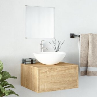   2-delige Badkamermeubelset bewerkt hout eikenkleurig 1