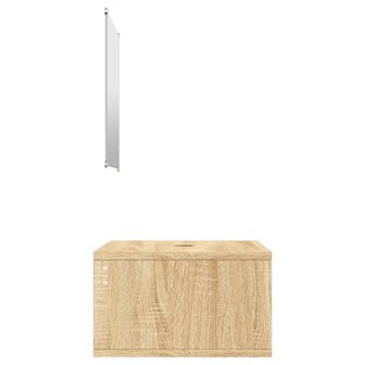   2-delige Badkamermeubelset bewerkt hout eikenkleurig 5