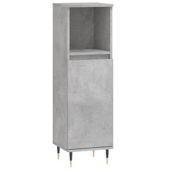 Badkamerkast 30x30x100 cm bewerkt hout betongrijs 2