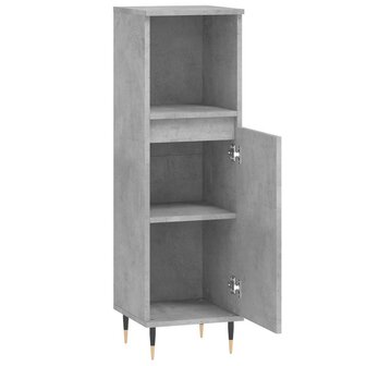 Badkamerkast 30x30x100 cm bewerkt hout betongrijs 6