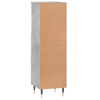 Badkamerkast 30x30x100 cm bewerkt hout betongrijs 8