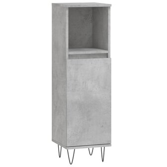 Badkamerkast 30x30x100 cm bewerkt hout betongrijs 2