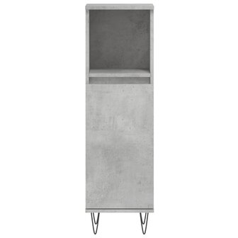 Badkamerkast 30x30x100 cm bewerkt hout betongrijs 5