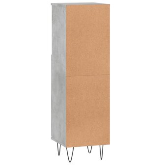 Badkamerkast 30x30x100 cm bewerkt hout betongrijs 8