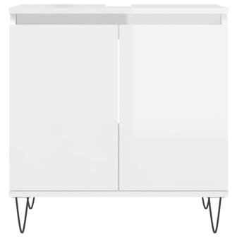 Badkamerkast 58x33x60 cm bewerkt hout hoogglans wit 4