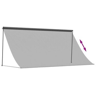 Luifel uittrekbaar 300x150 cm stof en staal antracietkleurig 6