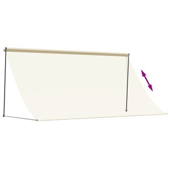 Luifel uittrekbaar 300x150 cm stof en staal cr&egrave;mekleurig 6
