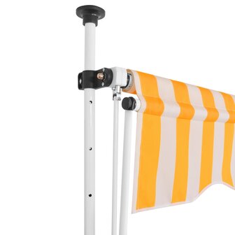 Luifel handmatig uittrekbaar 150 cm oranje en witte strepen 2