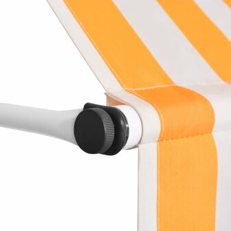 Luifel handmatig uittrekbaar 150 cm oranje en witte strepen 3