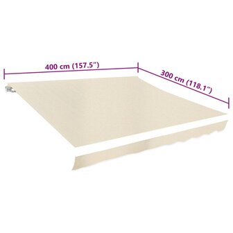 Luifeldoek 4x3 m canvas cr&egrave;me 5