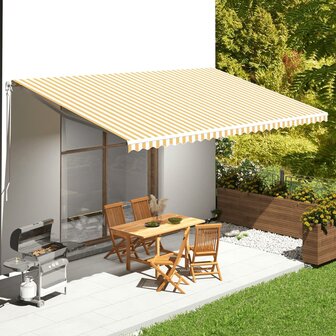 Vervangingsdoek voor luifel 6x3,5 m geel en wit 1