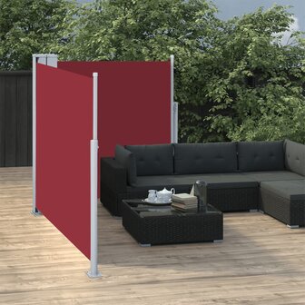 Windscherm uittrekbaar 100x600 cm rood 1