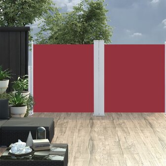 Windscherm uittrekbaar 100x600 cm rood 3