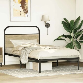 Bedframe zonder matras bewerkt hout sonoma eikenkleur 90x190 cm 3