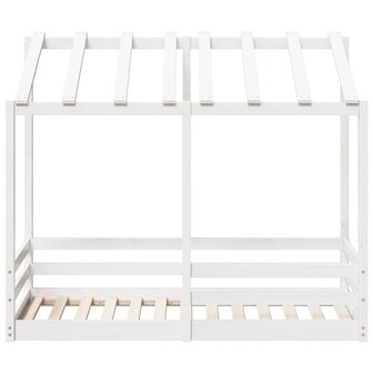 Kinderbed met bedhuis 70x140 cm massief grenenhout wit 4