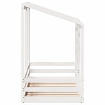 Kinderbed met bedhuis 70x140 cm massief grenenhout wit 5