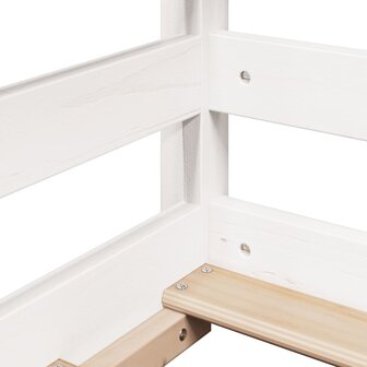 Kinderbed met bedhuis 70x140 cm massief grenenhout wit 7