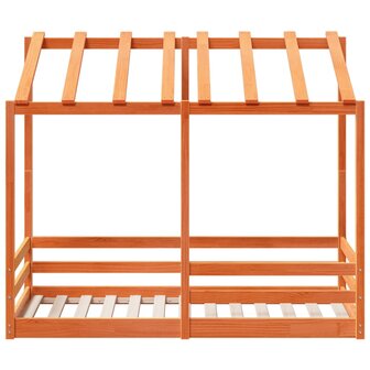 Kinderbed met bedhuis 70x140 cm massief grenenhout wasbruin 4