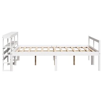 Seniorenbed met hoofdbord massief grenenhout wit 150x200 cm 5