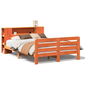 Bed met matras massief grenenhout wasbruin 140x190 cm 2
