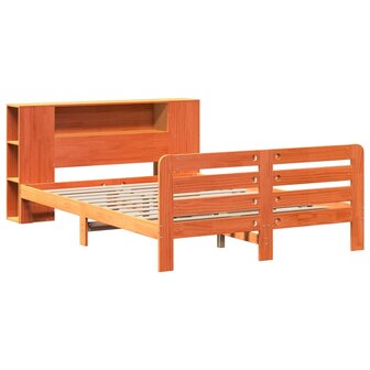 Bed met matras massief grenenhout wasbruin 140x190 cm 3
