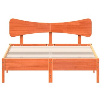 Bed met matras massief grenenhout wasbruin 140x190 cm 4