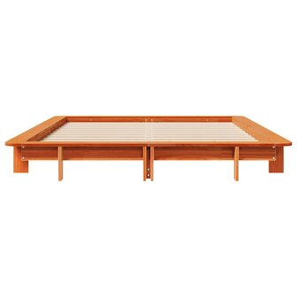 Bed met matras massief grenenhout wasbruin 140x190 cm 4