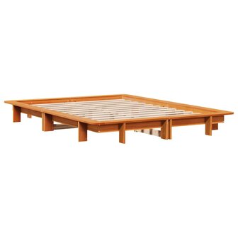 Bed met matras massief grenenhout wasbruin 140x190 cm 6