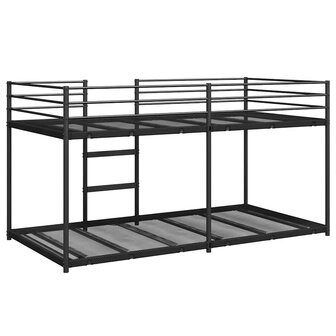 Stapelbed zonder matras 75x190 cm staal zwart 7