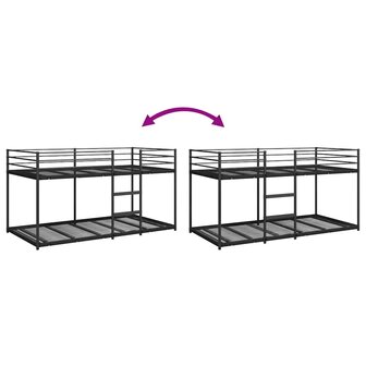 Stapelbed zonder matras 100x190 cm staal zwart 8