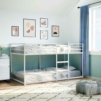 Stapelbed zonder matras 100x190 cm staal wit 3