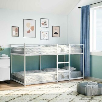 Stapelbed zonder matras 100x200 cm staal wit 3