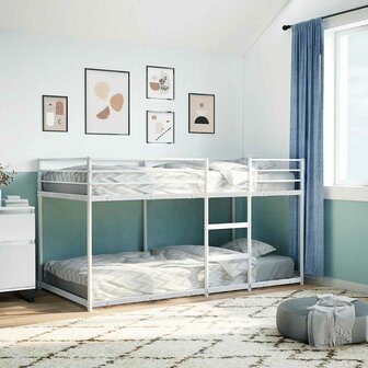 Stapelbed zonder matras 107x203 cm staal wit 3