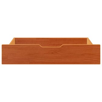 Bedlades 2 st 85x55x17 massief grenenhout wasbruin 3