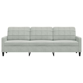 Driezitsbank 210 cm fluweel lichtgrijs 4
