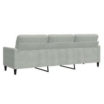 Driezitsbank 210 cm fluweel lichtgrijs 6