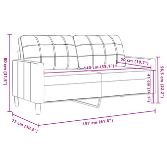 Tweezitsbank 140 cm fluweel lichtgrijs 8
