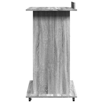 Lessenaar met wielen en lade 55x55x107 cm hout grijs sonoma 5