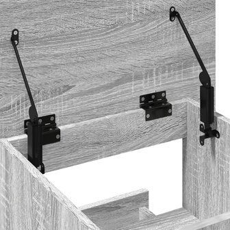 Lessenaar met wielen en lade 55x55x107 cm hout grijs sonoma 9