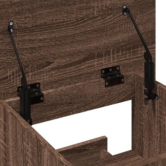 Lessenaar met wielen en lade 55x55x107 cm hout bruin eikenkleur 9